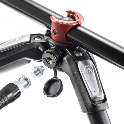 Manfrotto Aluminum 3-Section Tripod Stand with Quick Release Plate - Professional Camera Tripod for DSLR, Mirrorless, Video Cameras - Perfect for Photography, Videography, Travel & Outdoor Shooting (Black)
