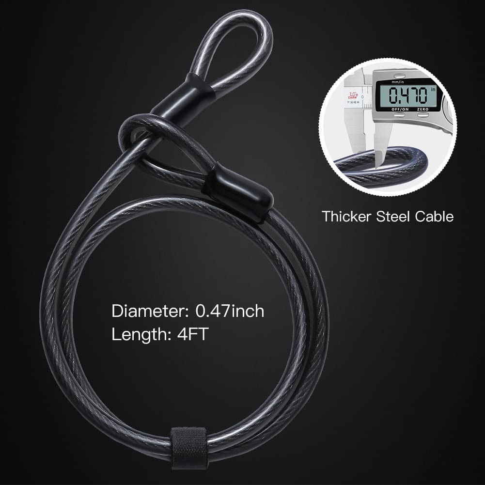 Heavy Duty 16mm Bike U Lock with 4FT/5FT Security Cable & Mounting Bracket - Anti-Theft Bicycle Lock for Road Bikes, Mountain Bikes, E-Bikes - Perfect for Commuting, Urban Riding & Outdoor Adventures