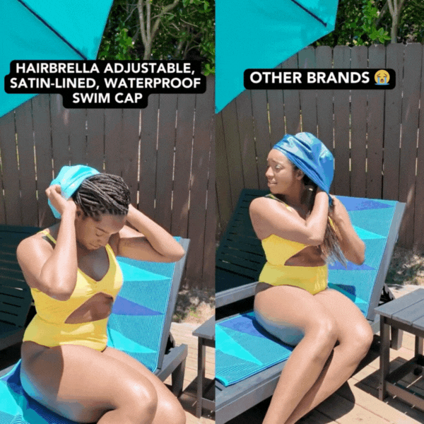 Waterproof Swim Cap for Braids & Protective Hairstyles - Silicone Hair Protection for Swimming, Showering & Water Activities