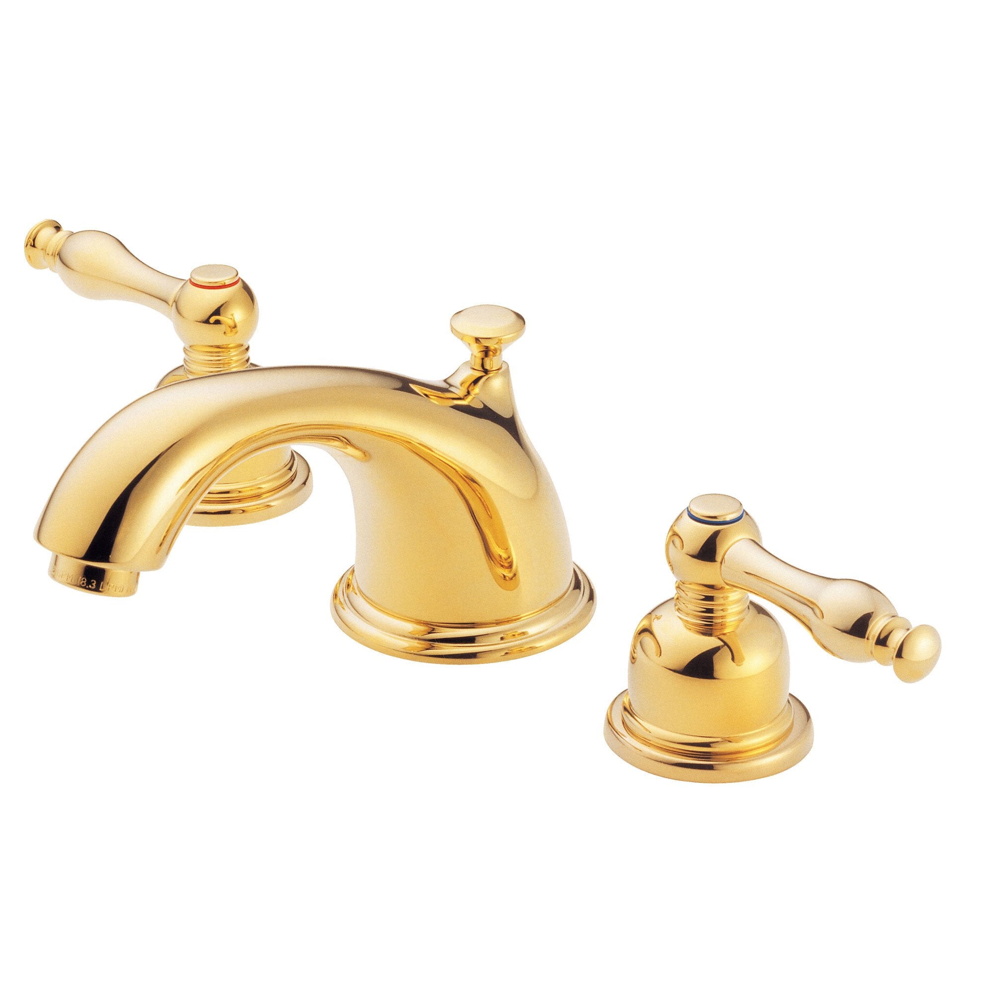 Danze Sheridan Polished Brass Two Handle 8-Inch Wide Spread Bathroom Sink Faucet - Perfect for Modern Bathroom Vanities and Powder Rooms