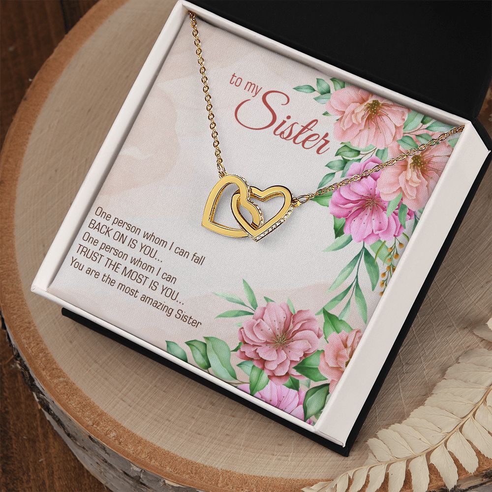 Interlocking Hearts Necklace for Sister - Perfect Birthday & Christmas Gift for Women - Elegant Jewelry for Sister's Day, Anniversary or Special Occasions