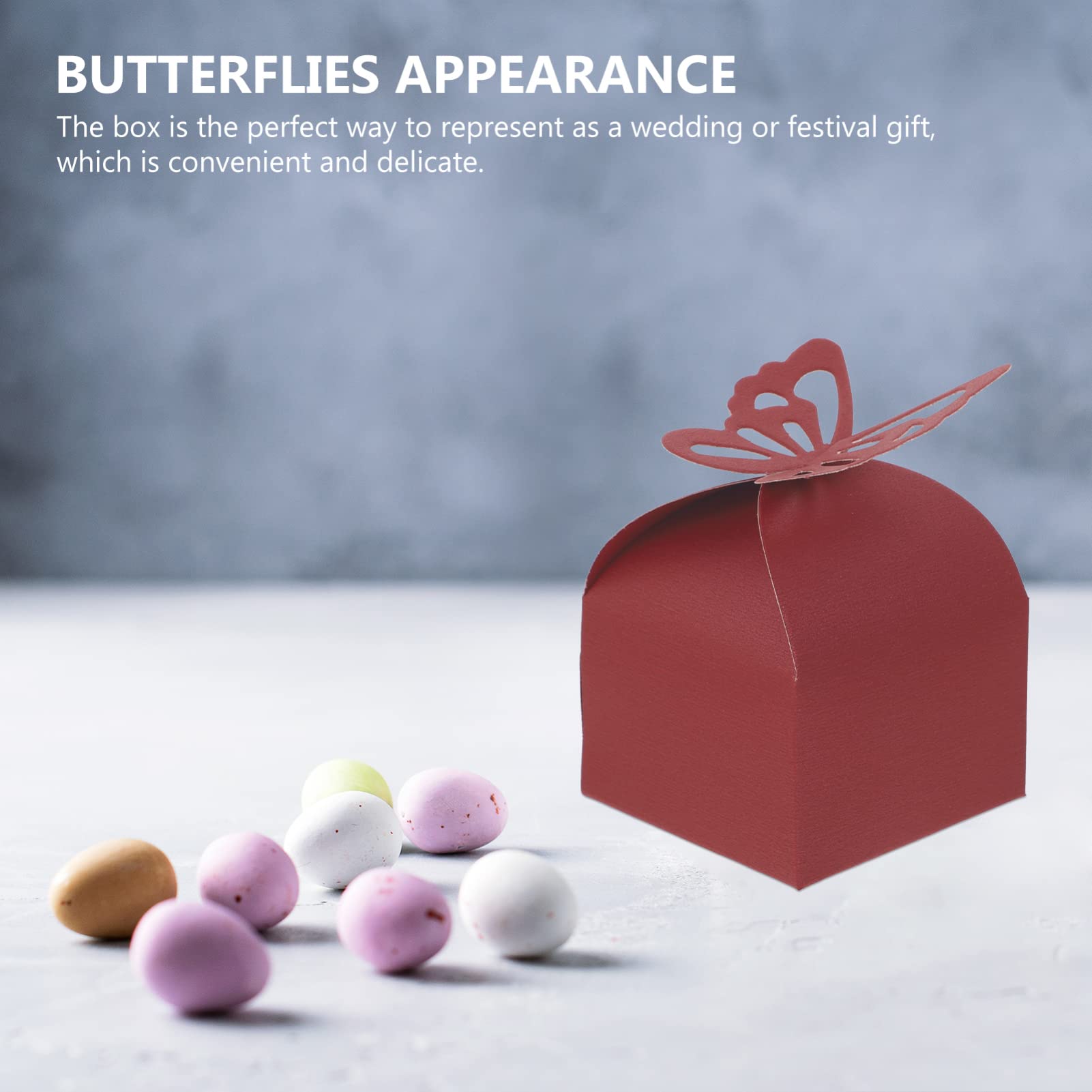 FOMIYES 50pcs Folding Candy Boxes for Wedding Favors & Gifts