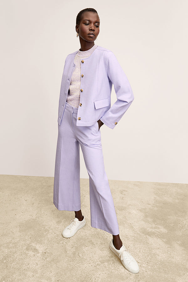Lani Stretch Tweed Pants in Lilac & Ivory - Comfortable High-Waisted Office Pants for Women | Perfect for Business Casual, Workwear & Professional Outfits