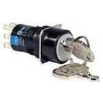 Idec AS6M-3KT2PA Keylock Switch - 3 Position Maintained, 2NO Contacts, Panel Mount - Perfect for Industrial Control Panels & Machinery Safety Systems