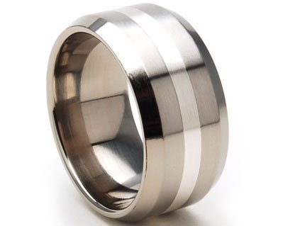 10mm Titanium Wedding Rings with Sterling Silver Bands - Durable & Hypoallergenic Men's & Women's Wedding Bands for Everyday Wear, Anniversary Gifts & Couple Rings