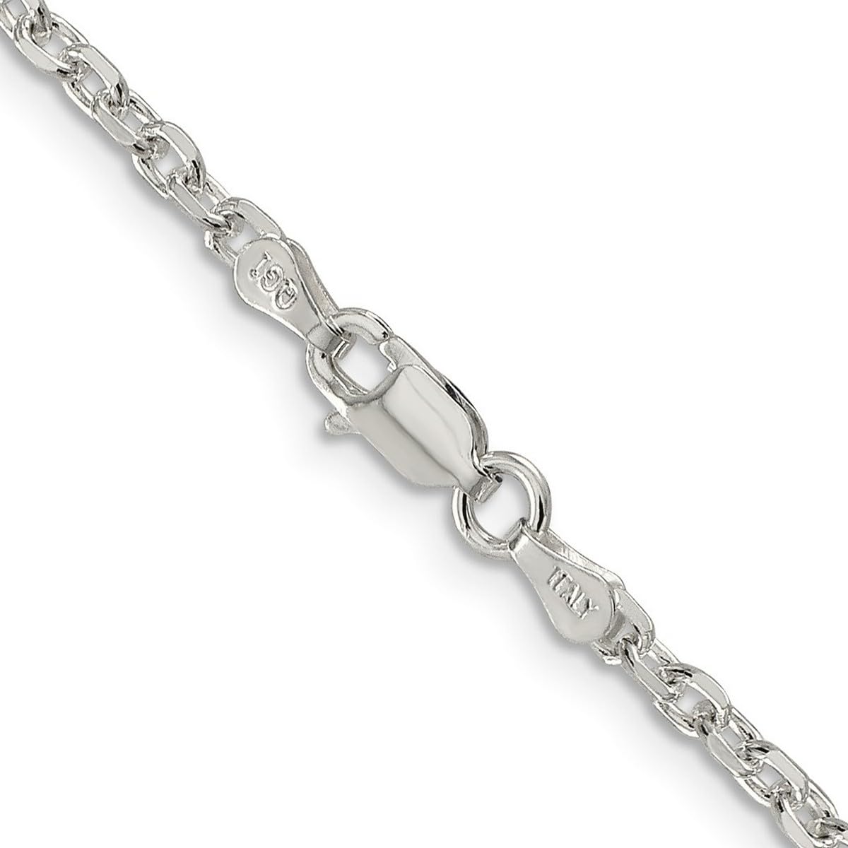 925 Sterling Silver Polished Beveled Edge 2.75mm Cable Chain Necklace with Lobster Claw Clasp - Unisex Jewelry for Women & Men - Perfect for Gifts, Weddings, and Everyday Wear