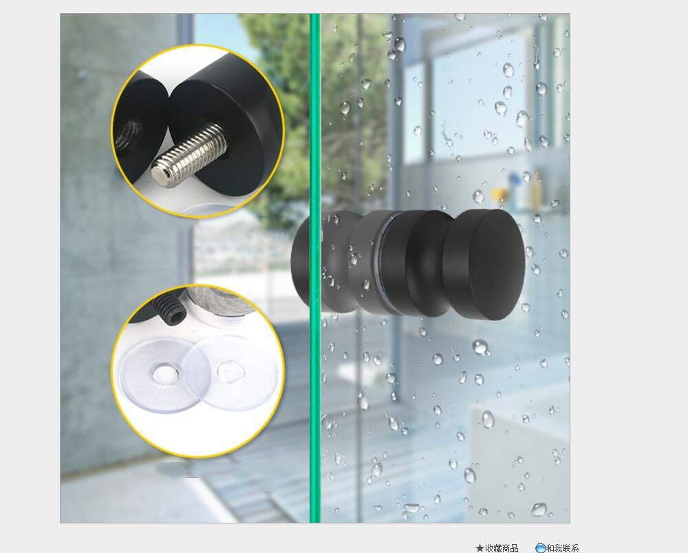 Premium Solid Aluminum Shower Glass Door Handle - Round Back-to-Back Bathroom Replacement Handle for Grooved Glass Doors - Perfect for Modern Bathroom Renovations & Spa-Like Shower Upgrades