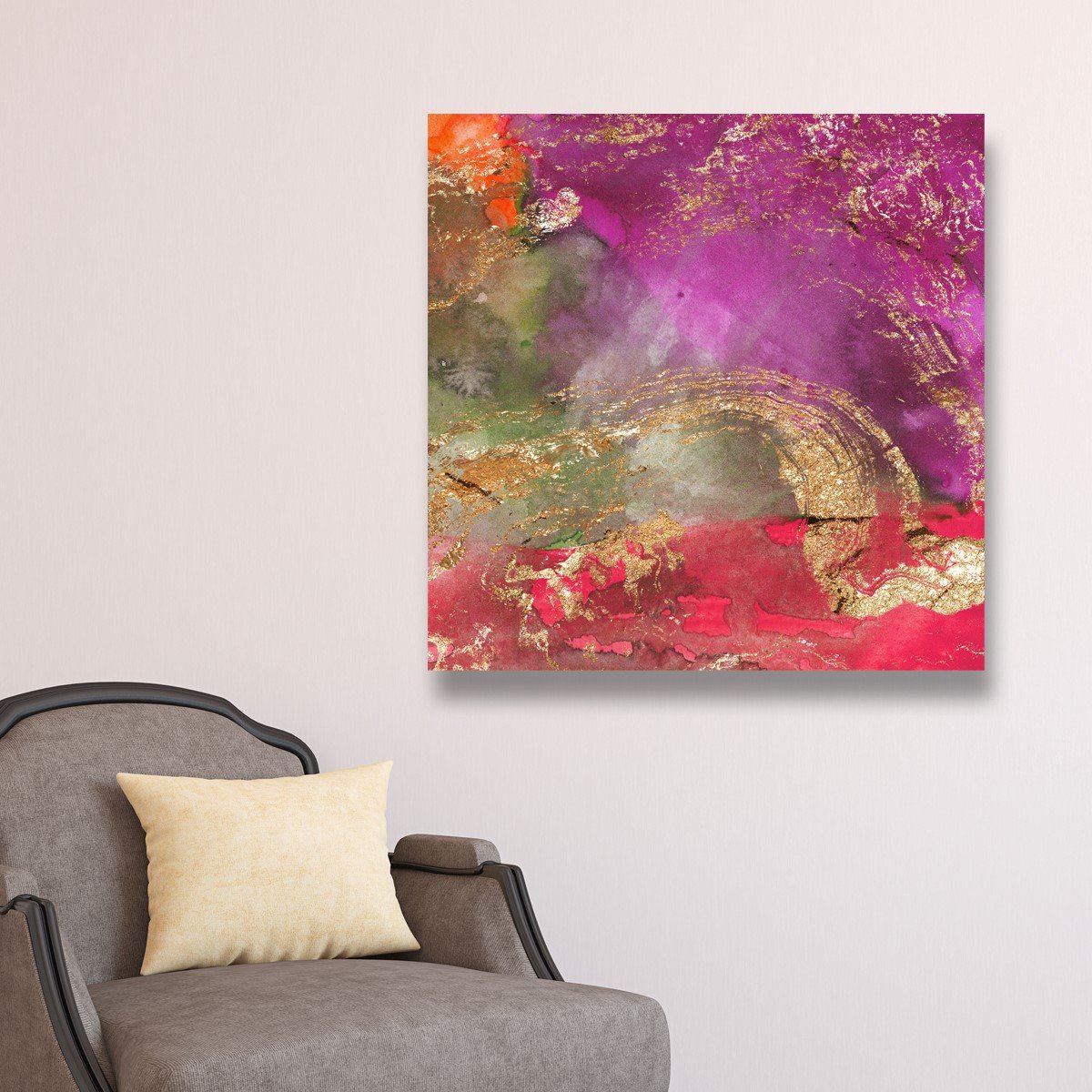 Oliver Gal Artist Co. Abstract Wall Art Canvas Prints - Modern Home Décor in 16x16 Inches, Vibrant Purple & Red - Perfect for Living Room, Bedroom, or Office Decor