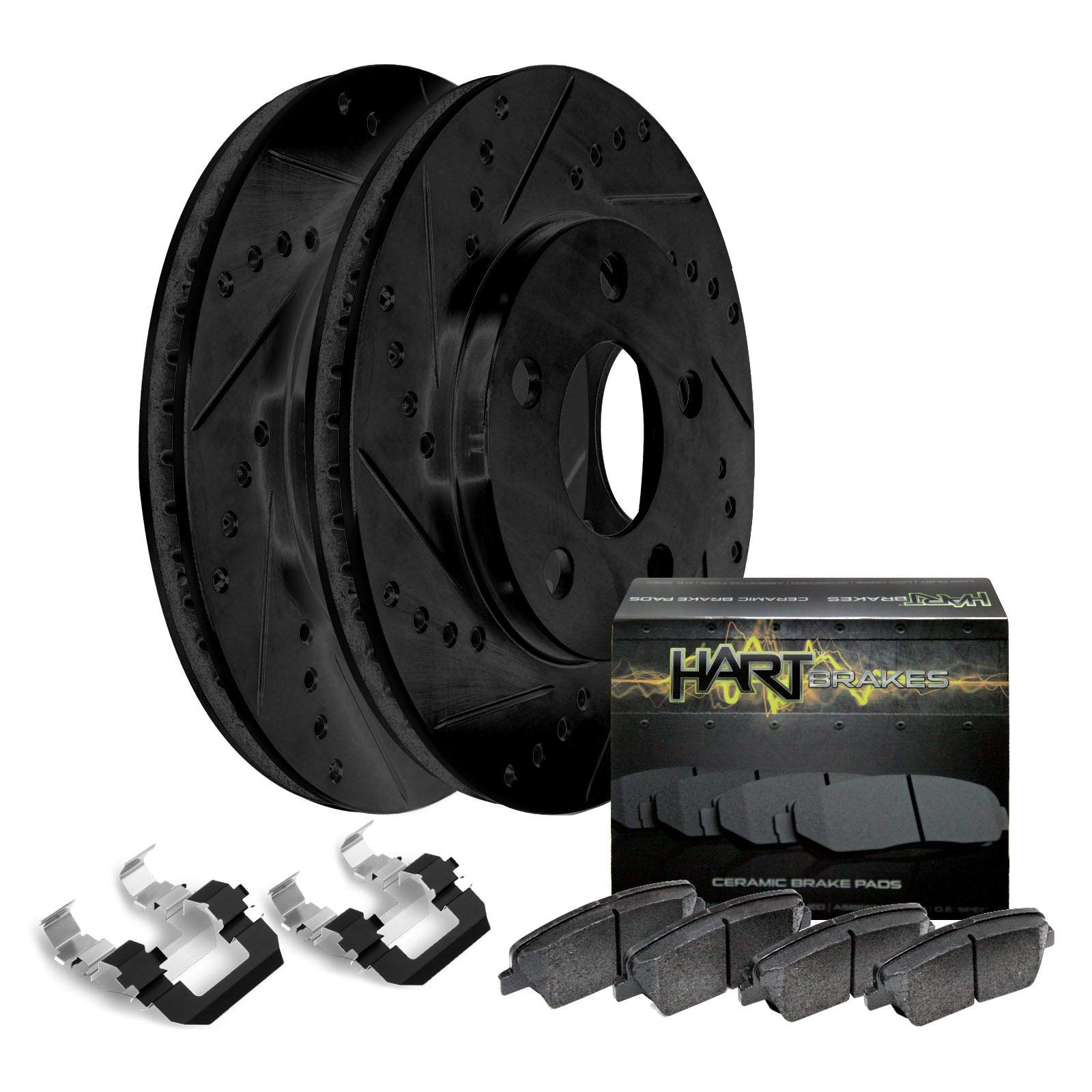 Hart Brakes Front Brake Pads and Rotors Kit - Ceramic Brake Pads with Premium Rotors | BHCF.51049.02 | Perfect for Sedans, SUVs and Trucks | Smooth Stopping Power for Daily Commute & Highway Driving