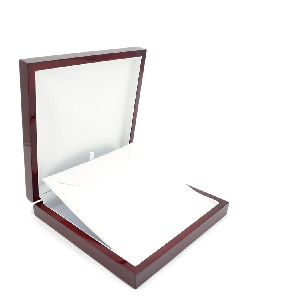 Luxury Rosewood Jewelry Box with White Leather Lining & Metal Hinge - Premium Wooden Necklace Storage Case for Women, Perfect for Gift Giving, Travel & Home Organization