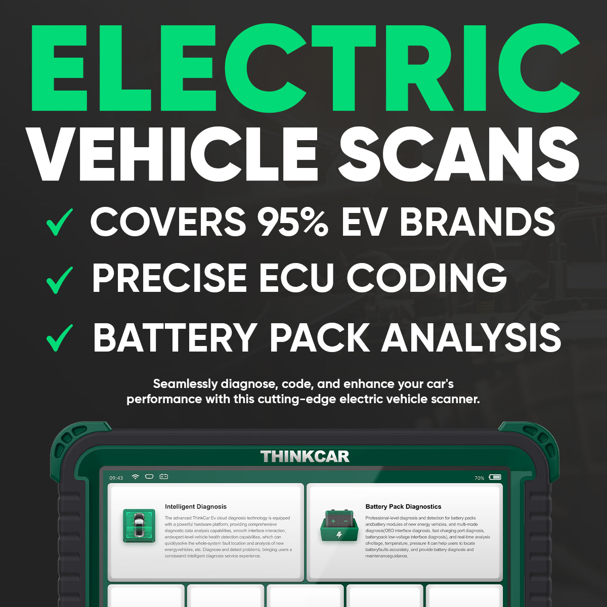 PLATINUM EVD Advanced OBD2 Scanner - Professional Electric Vehicle Diagnostic Tool for Car Code Reading & Engine Analysis | Perfect for Mechanics, DIY Auto Repair & Fleet Maintenance