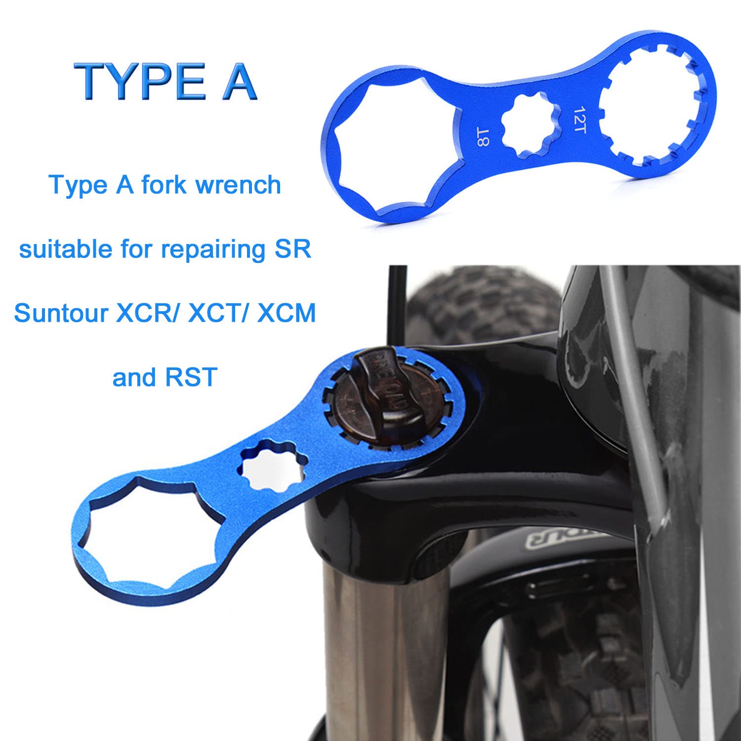 2Pcs Aluminum Alloy Bicycle Fork Cap Wrench - Professional Bike Suspension Tool for Suntour XCM XCR XCT RST EPIXON Fork Repair | Perfect for MTB Maintenance & DIY Bike Upgrades