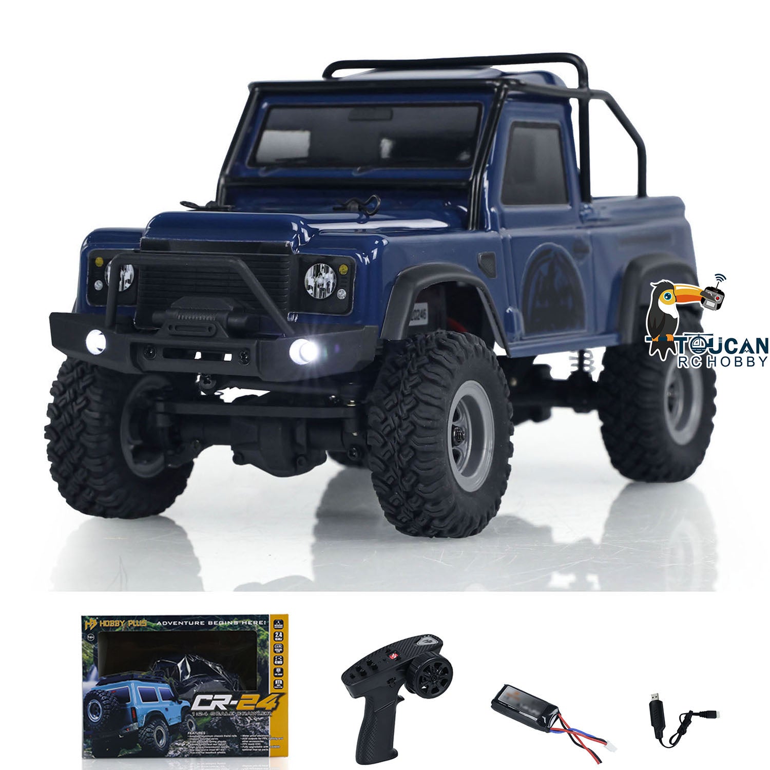 1/24 Scale Mini Remote Control Climbing Crawler Car - 4x4 4WD Off-Road RC Vehicle with Light & ESC - Electric Toy Car for Kids & Adults - Perfect for Indoor Crawling, Outdoor Adventures & RC Racing