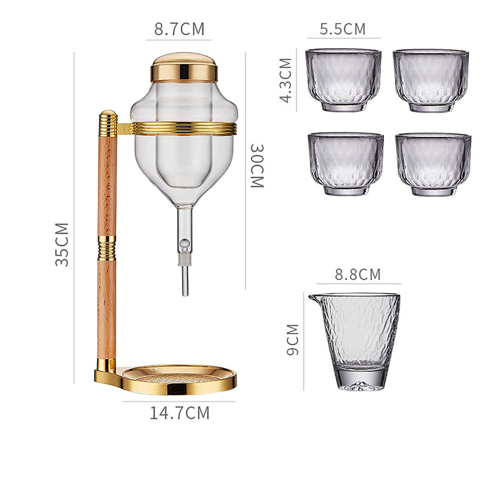 Premium Glass Sake Dispenser - Ice Cold Whiskey & Liquor Decanter for Bourbon, Wine, Vodka, Tequila - Perfect for Home Bars, Parties & Japanese Dining Experiences
