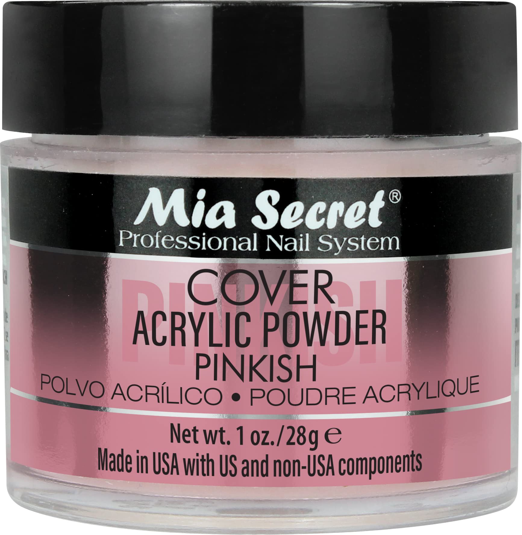 Mia Secret COVER PINKISH Acrylic Nail Powder 1oz - Professional Nail Extension & Repair Kit for Salon & Home Manicure