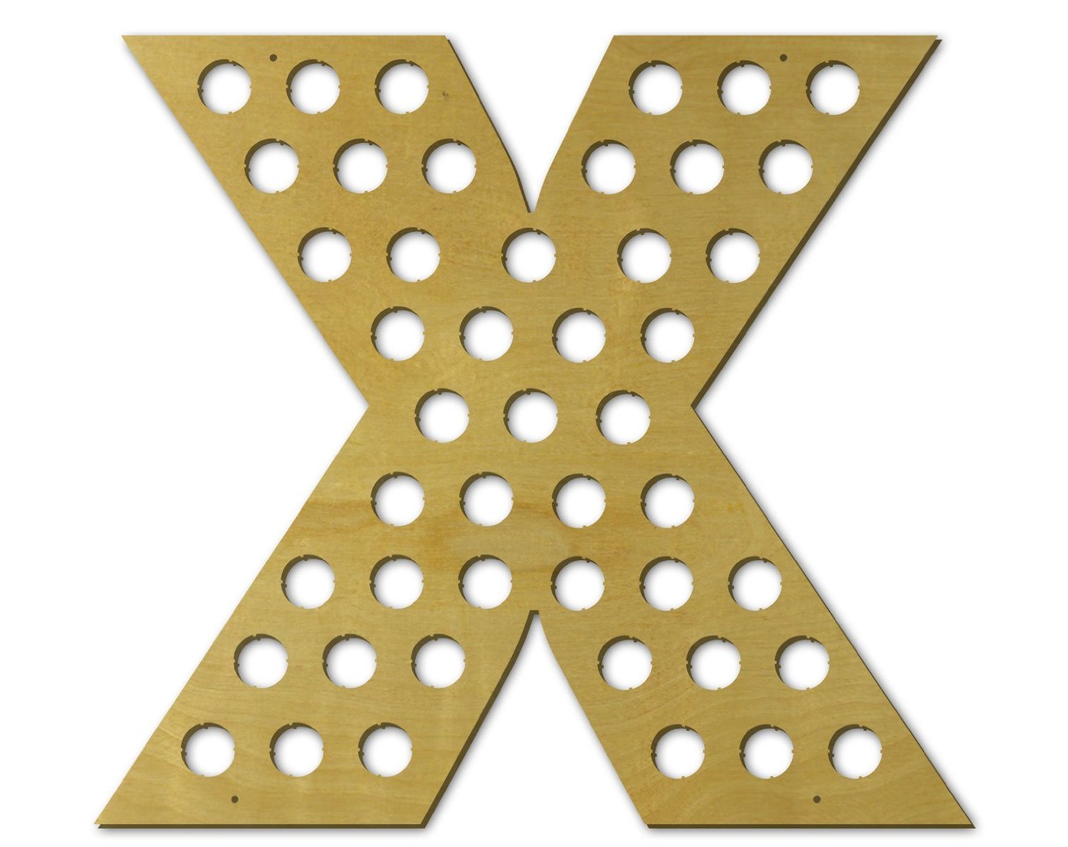 Beer Cap Traps Letter X - Wooden Alphabet Beer & Soda Pop Cap Organizer Holder - Perfect for Home Bars, Man Caves & DIY Craft Projects