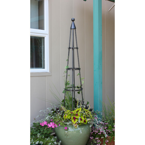 Achla Designs Obelisk Garden Trellis - Obl 01 & Obl 02 - Metal Plant Support for Climbing Flowers, Vines, and Vegetables | Perfect for Outdoor Gardens, Patios, and Backyard Landscaping
