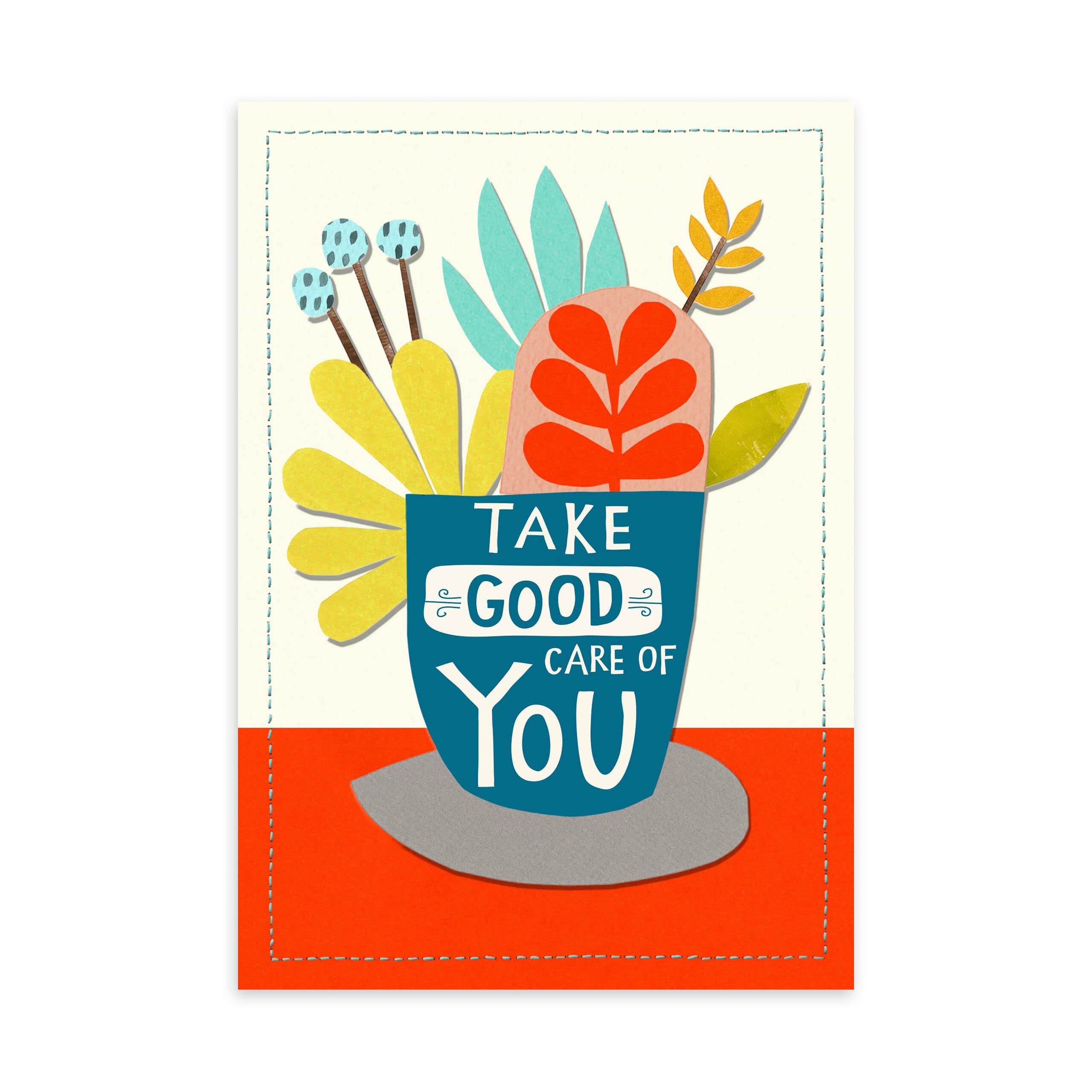 Hallmark Business Feel Better Soon Greeting Cards - Pack of 100, Colorful Felt Plant Collage Design - Perfect for Offices, Hospitals & Sending Well Wishes