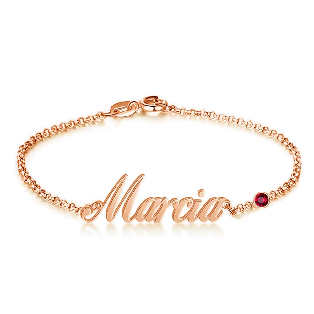 10K 14K 18K Solid Gold Name Bracelet for Women - Personalized Custom Name Jewelry Gift for Her, Birthday, Anniversary, Valentine's Day - Perfect for Everyday Wear & Special Occasions