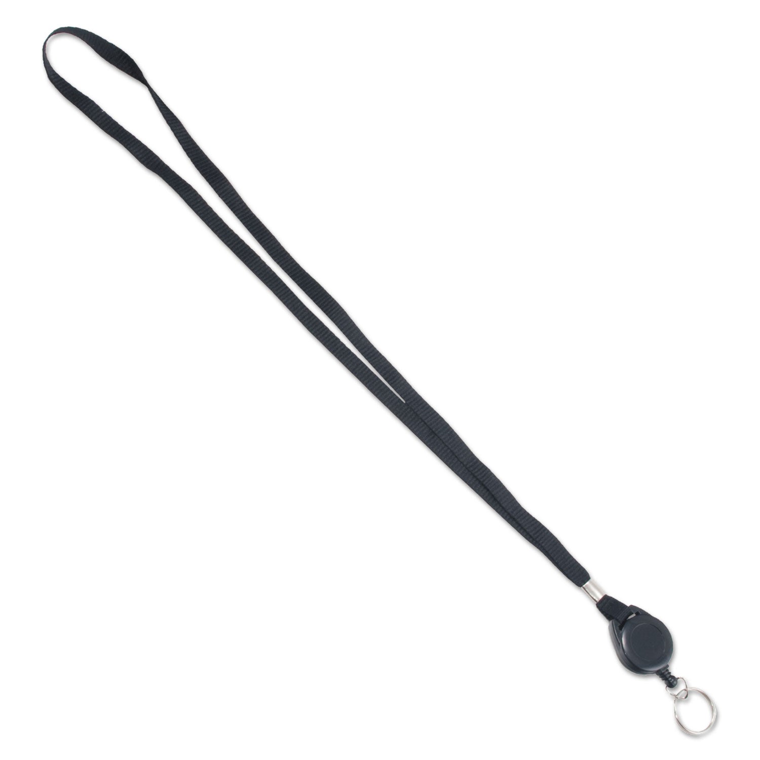 Advantus Retractable ID Badge Reels with Metal Split Ring Fastener - 34 Inch Black Lanyards (12-Pack) for Office, School, Events & Security Identification