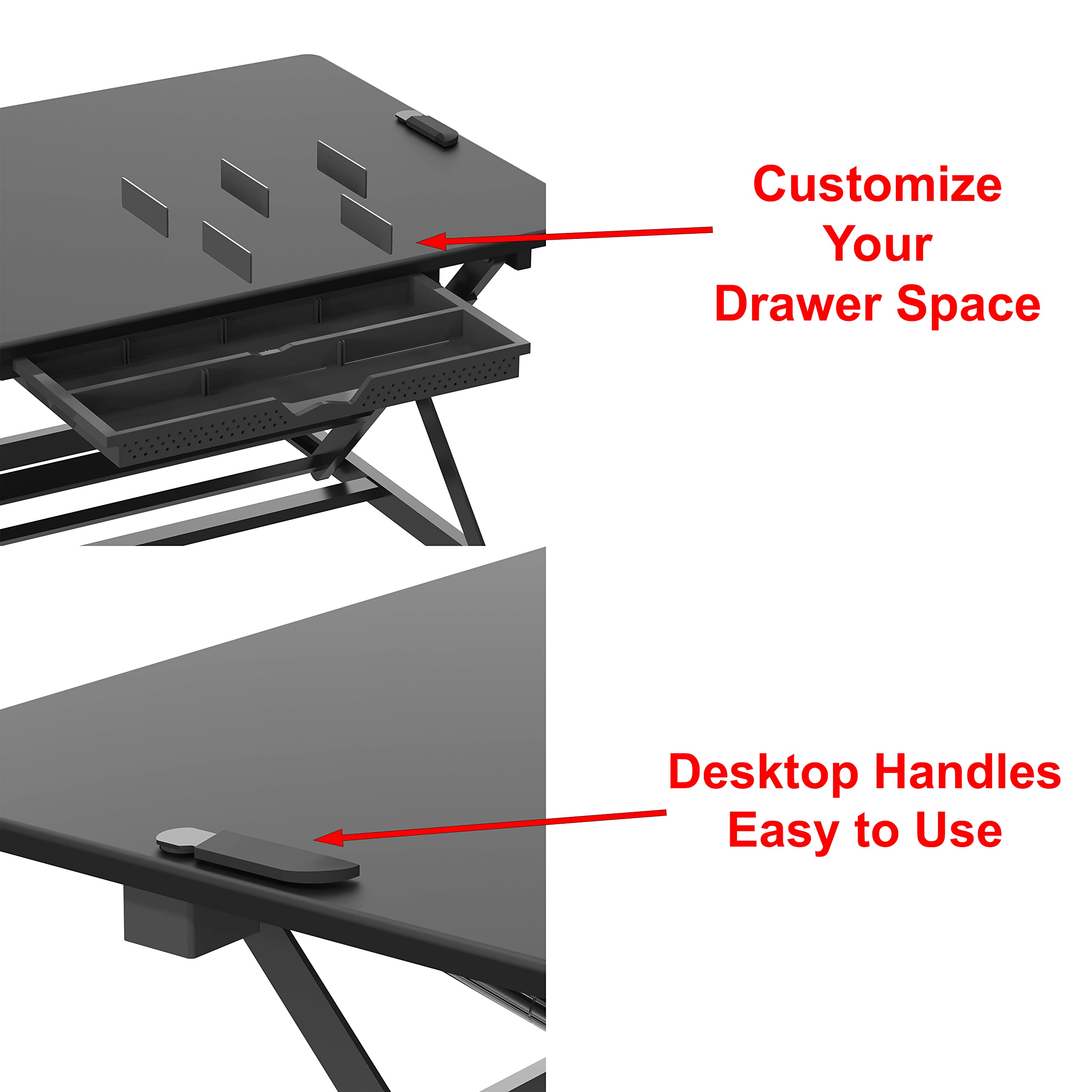 32-Inch Height Adjustable Standing Desk Converter - Ergonomic Riser Workstation for Home & Office (Black) | Perfect for Work from Home, Gaming & Study Setup