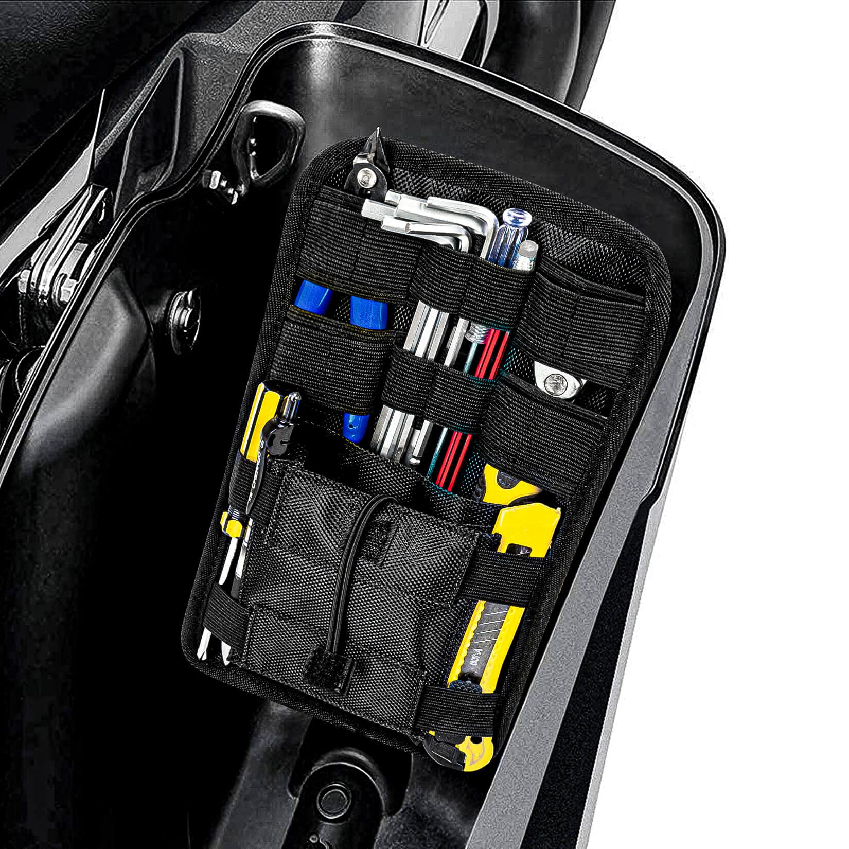 PSLER 2-Pack Saddlebag Organizers for Motorcycle, Bike & Vehicle - Internal Small Tools Storage Bags | Perfect for Road Trips, Commuting & Outdoor Adventures