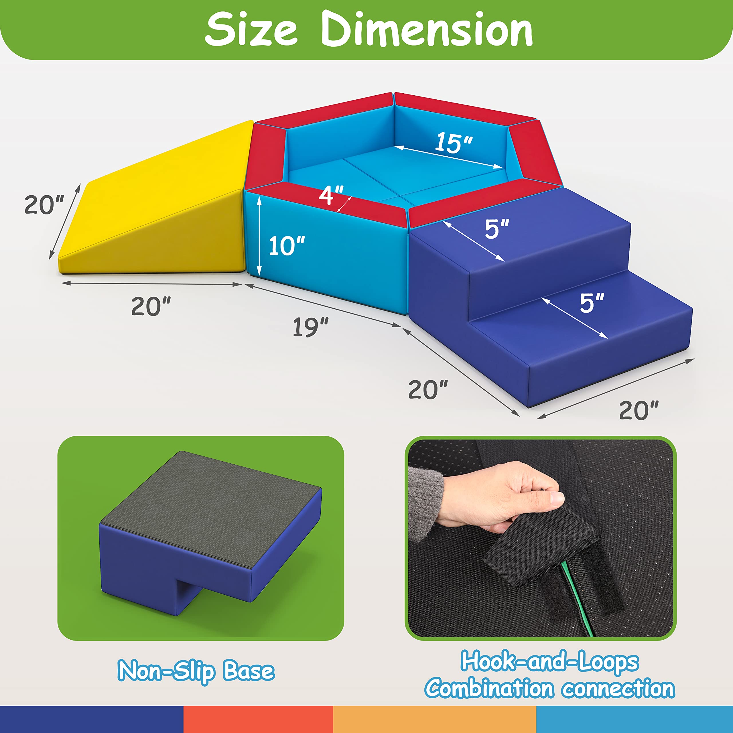 Soft Foam Climbing Toys for Toddlers - Safe Ball Pit & Crawl Play Set with Gym Pad | Easy to Clean & Assemble | Perfect for Indoor Playrooms, Daycare Centers & Home Play Areas