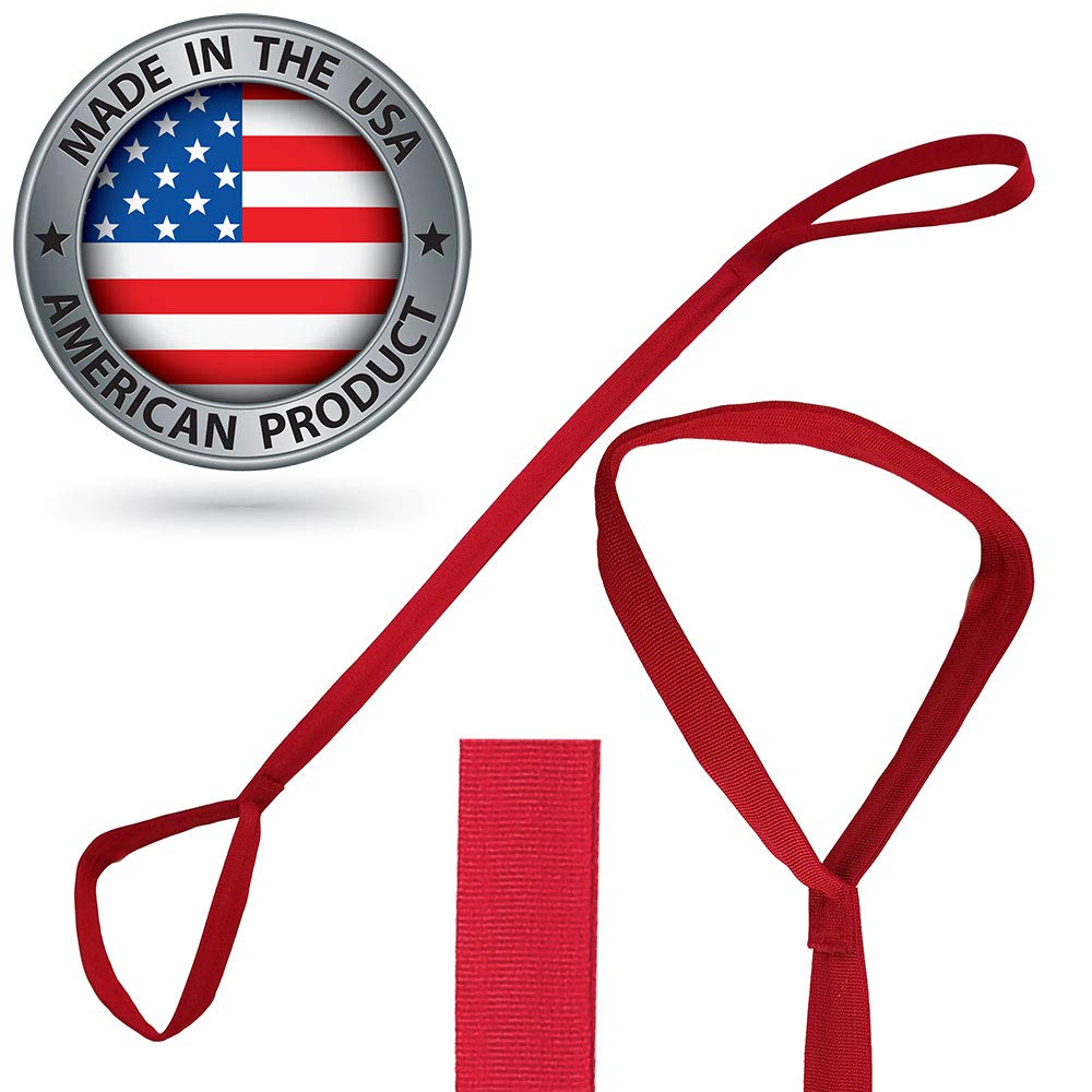 Red Leg Lifter - USA Made Rigid Mobility Aid for Hip Surgery & Physical Therapy - Assist with Wheelchair Transfers & Bed Lifting - Ideal for Post-Surgery Recovery & Elderly Care