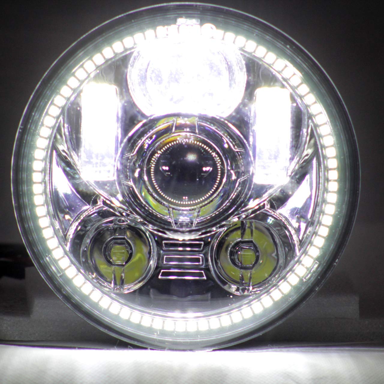 Eagle Lights 5.75 Inch LED Motorcycle Headlight Kit - Plug and Play Chrome Gen III with Halo Ring for Honda VTX 1800 & 1300 (2002-2008) | Includes Bracket & Hardware | Improved Night Visibility for Safer Riding