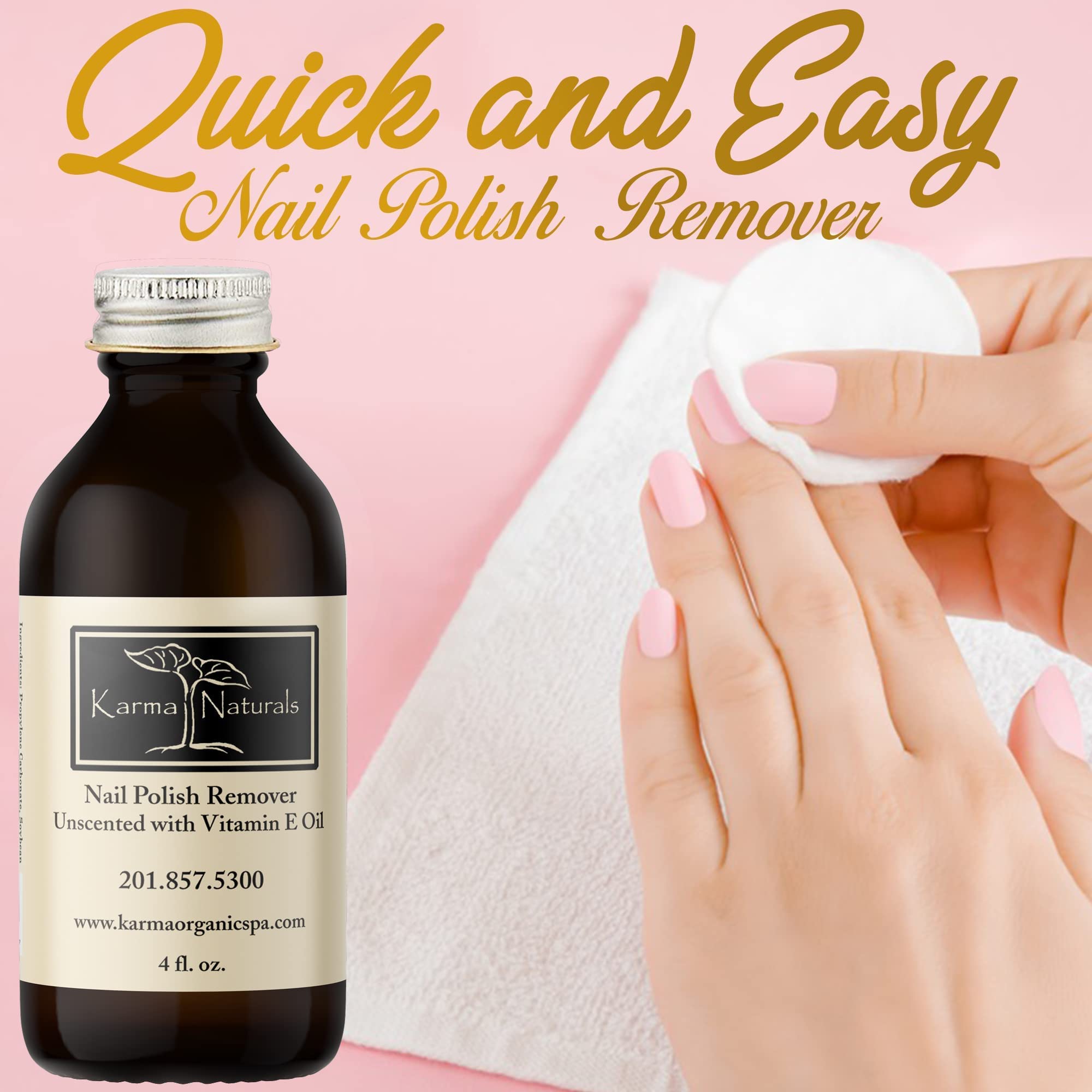 Organic Nail Polish Remover & Nail Polish Set – Unscented Natural Nail Care (4FL-Oz) with Wine O'clock Polish (0.43FL-Oz) – Perfect for At-Home Manicures & Nail Art