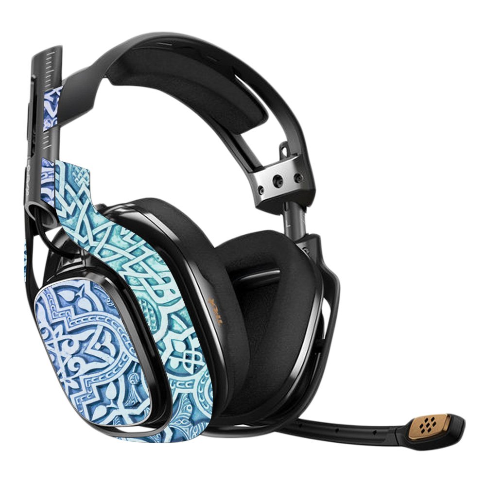 Premium Astro A40 3rd Gen Gaming Headset Skin - Carved Blue Vinyl Decal Wrap | Durable Protective Cover | Easy to Apply & Remove | Made in USA | Perfect for Gaming Setups & Esports Tournaments