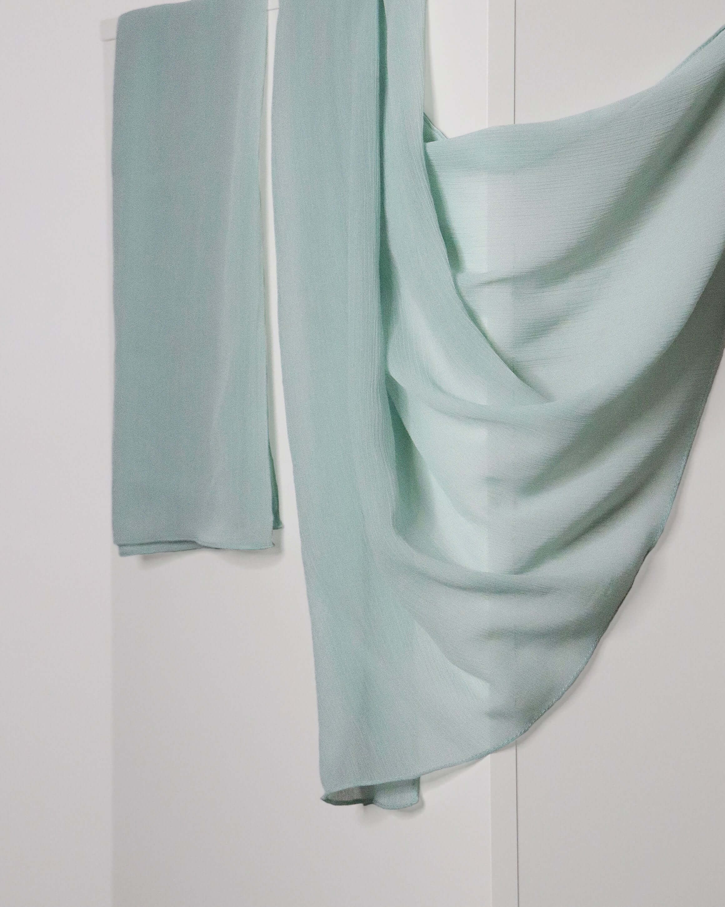Pistachio Crinkle Chiffon Scarf - Lightweight & Elegant Women's Fashion Accessory for Parties, Weddings, and Everyday Wear