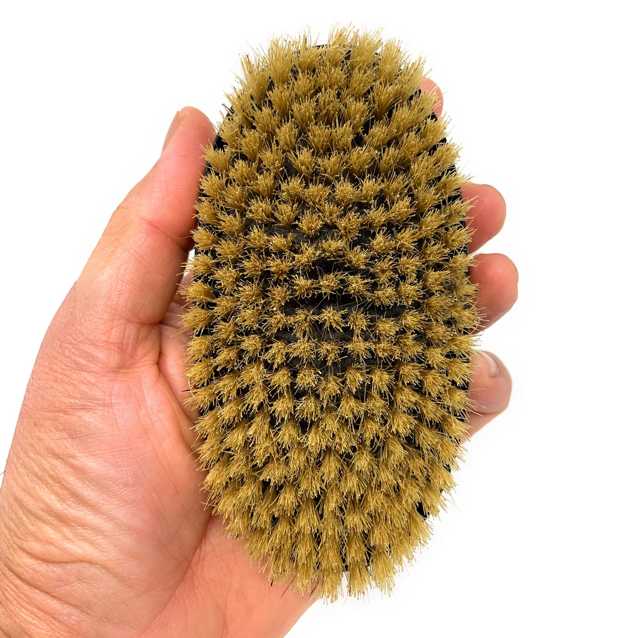 Scalpmaster Curved Oval Palm Boar Bristle Brush - Black (1 Pack) for Smooth Hair Styling & Scalp Massage - Perfect for Home & Salon Use