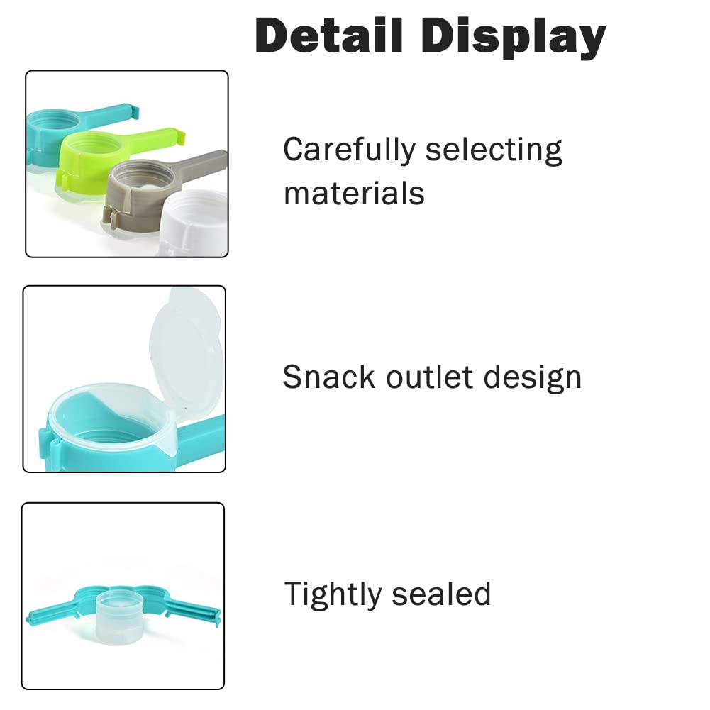 4Pcs Reusable Plastic Bag Clips with Pour Spout - Food Storage Sealing Clips for Snacks, Cereal, Chips & Liquids - Perfect for Kitchen Pantry Organization & Easy Pouring