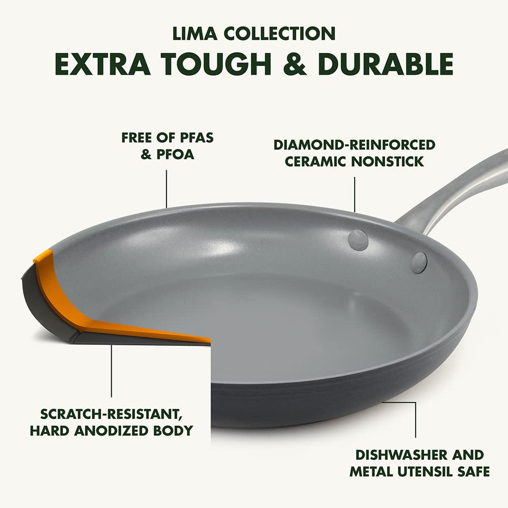 GreenPan Lima Hard Anodized 11-Inch Square Griddle Pan - Ceramic Nonstick Cookware, PFOA & PFAS-Free, Oven & Broiler Safe with Stainless Steel Handle - Perfect for Eggs, Omelets, Pancakes & Grilling - Ideal for Stovetop, Induction & Outdoor Cooking
