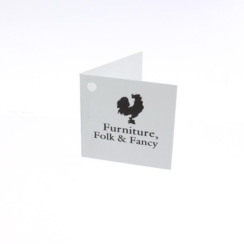 Custom Foldover Tags 2 x 2 Inches (1000/Pack) - Perfect for Clothing Labels, Handmade Crafts & DIY Projects