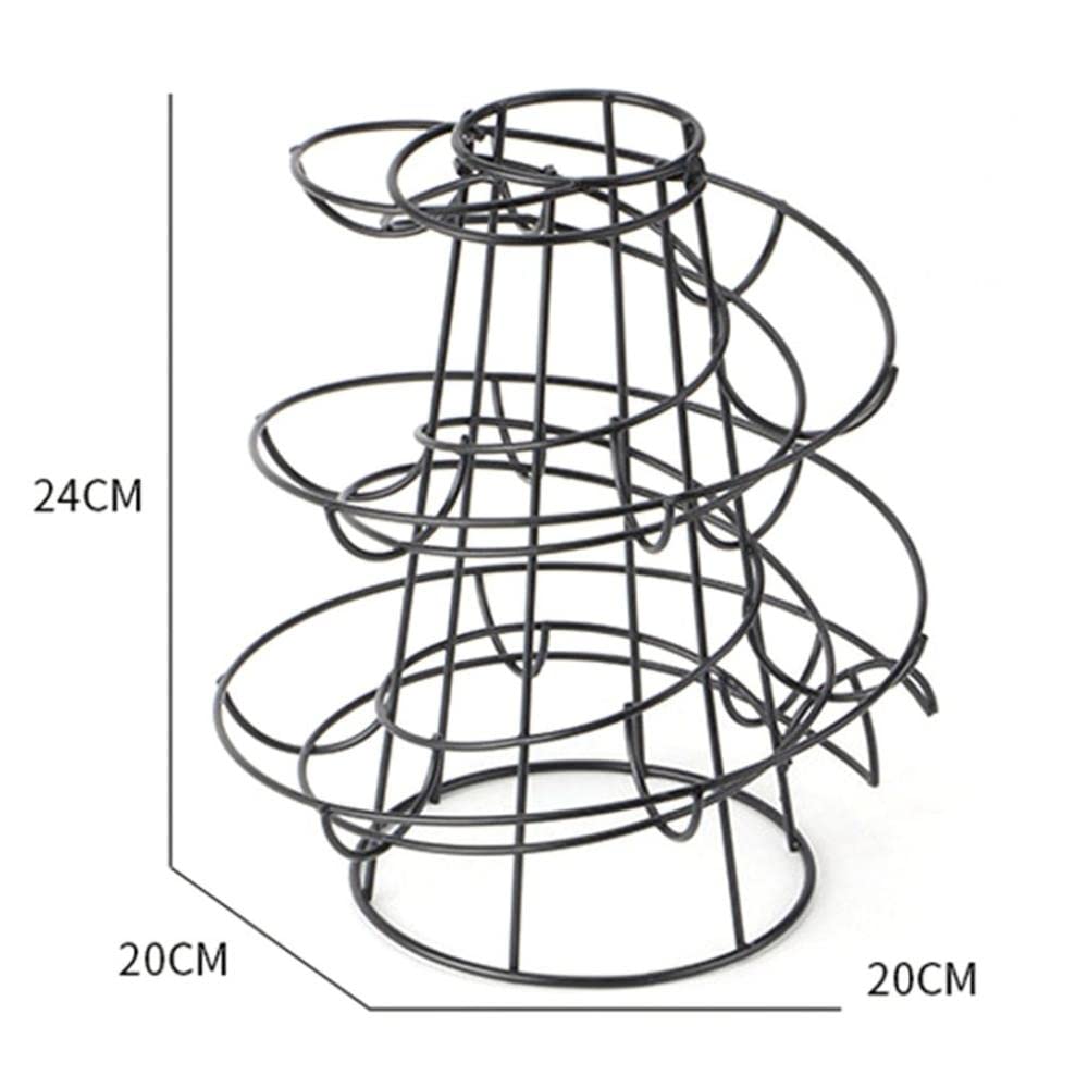 Spiral Design Metal Egg Dispenser Rack - Freestanding Wire Chicken Egg Storage Organizer & Display Holder Basket for Kitchen Countertop (Silver) | Perfect for Farmhouse, Restaurant & Home Kitchen Organization