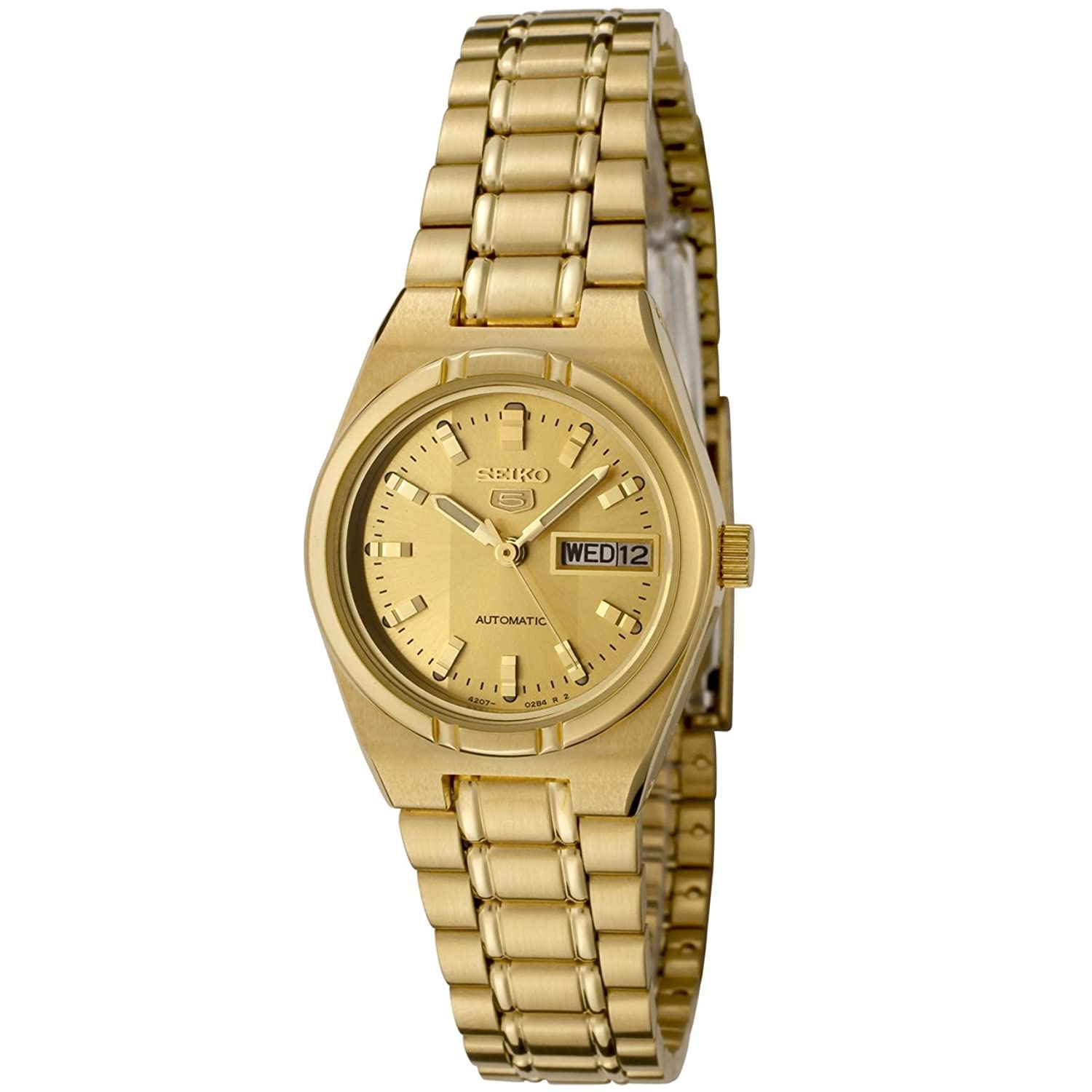 Seiko SYM600K Women's Automatic Watch - Gold Dial, Gold-Tone Stainless Steel Band | Elegant Dress Watch for Business, Formal Events & Luxury Gifts