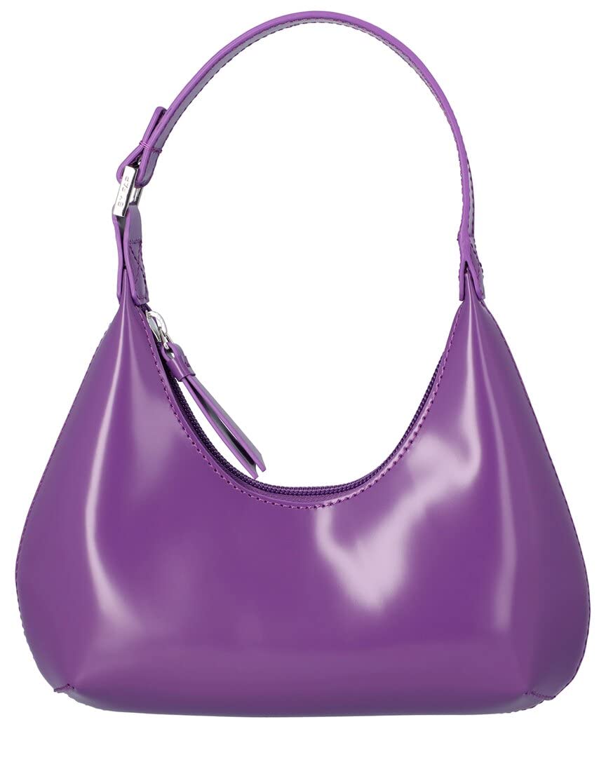 By Far Baby Amber Leather Shoulder Bag for Women - Genuine Leather Crossbody Purse in Purple | Perfect for Date Night, Parties & Everyday Use