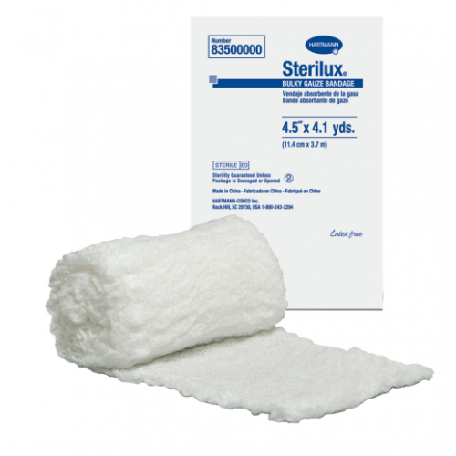 Hartmann 83500000 Sterilux Sterile Bulky Gauze Bandage Roll, 4.5 x 4.1 Yards - 1 Count | Premium Wound Dressing for First Aid, Post-Surgery Care & Emergency Medical Kits