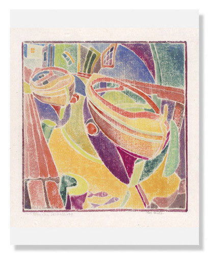 Blanche Lazzell Two Boats Art Print - Modern Abstract Wall Decor for Living Room, Bedroom & Office - Perfect for Home & Office Decoration