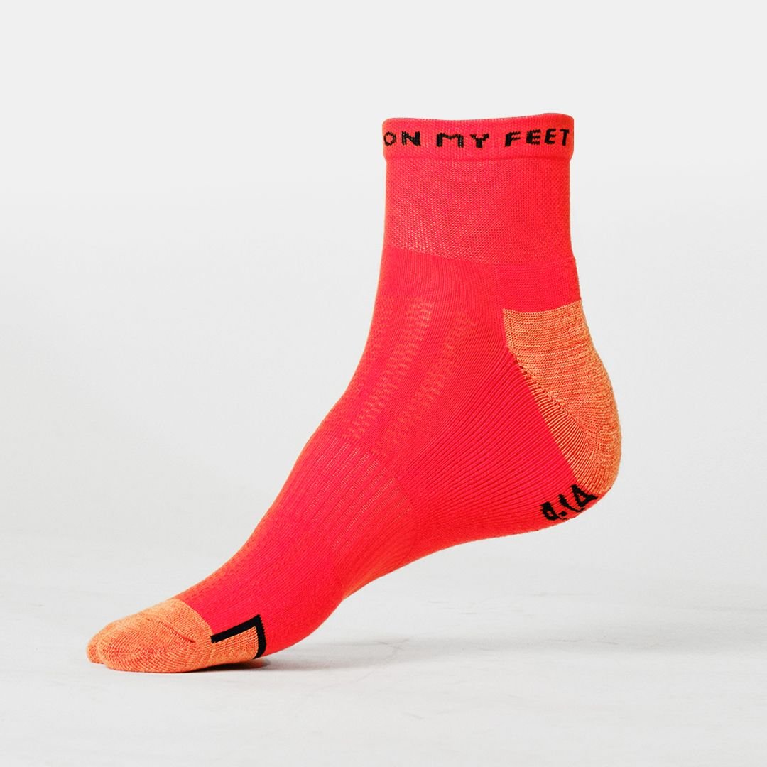 Breathable Unisex Orange Running Socks - Lightweight Cushioned Athletic Socks for Men & Women - Perfect for Jogging, Gym Workouts & Marathon Training