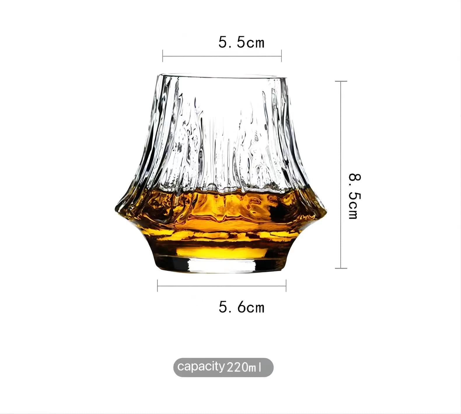 Premium Mt. Fuji Rock Glasses Set of 6 - Japanese Whiskey Tumbler & Beer Glass with Paulownia Wood Gift Box - Perfect for Home Bar, Cocktail Parties & Japanese-Themed Events