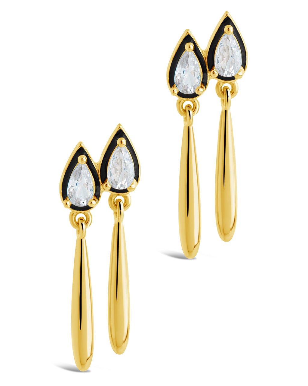 Nyx CZ & Enamel Dangle Earrings for Women - Elegant Bohemian Jewelry for Party, Wedding & Everyday Wear