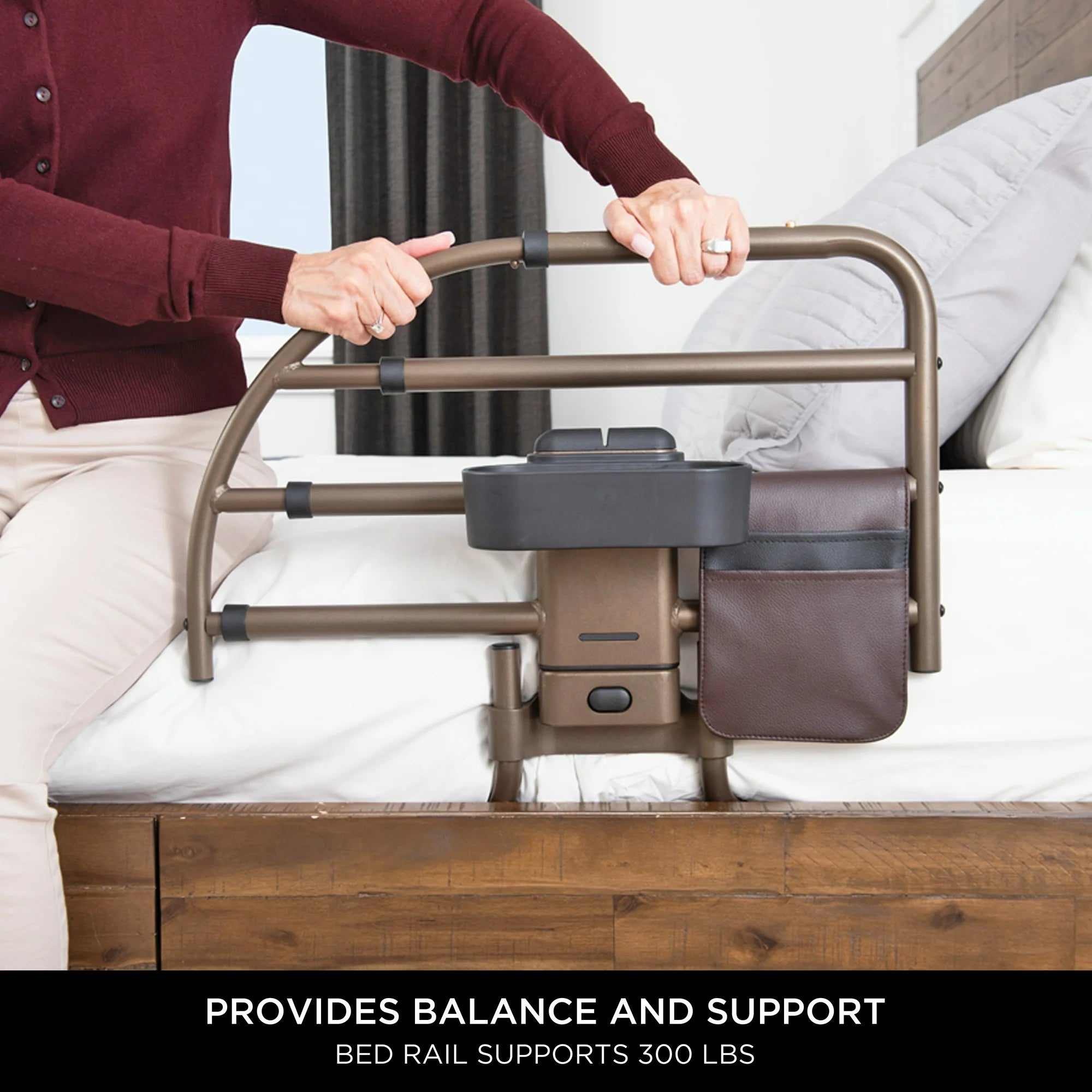 Signature Life Freedom Extendable Bed Rail - Adjustable Safety Guardrail for Adults & Seniors | Home Healthcare & Fall Prevention | Perfect for Hospital Beds, Home Care & Elderly Safety