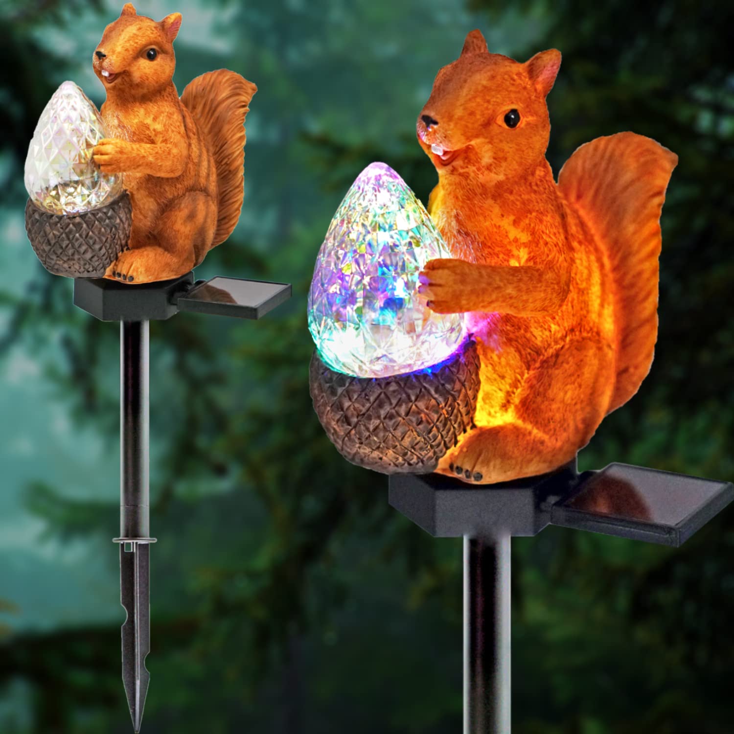 Solar Powered Squirrel Garden Lights - Waterproof LED Outdoor Pathway Lighting for Yard, Patio & Lawn Decor (1 Pack) | Perfect for Nighttime Landscape Illumination and Seasonal Outdoor Decoration