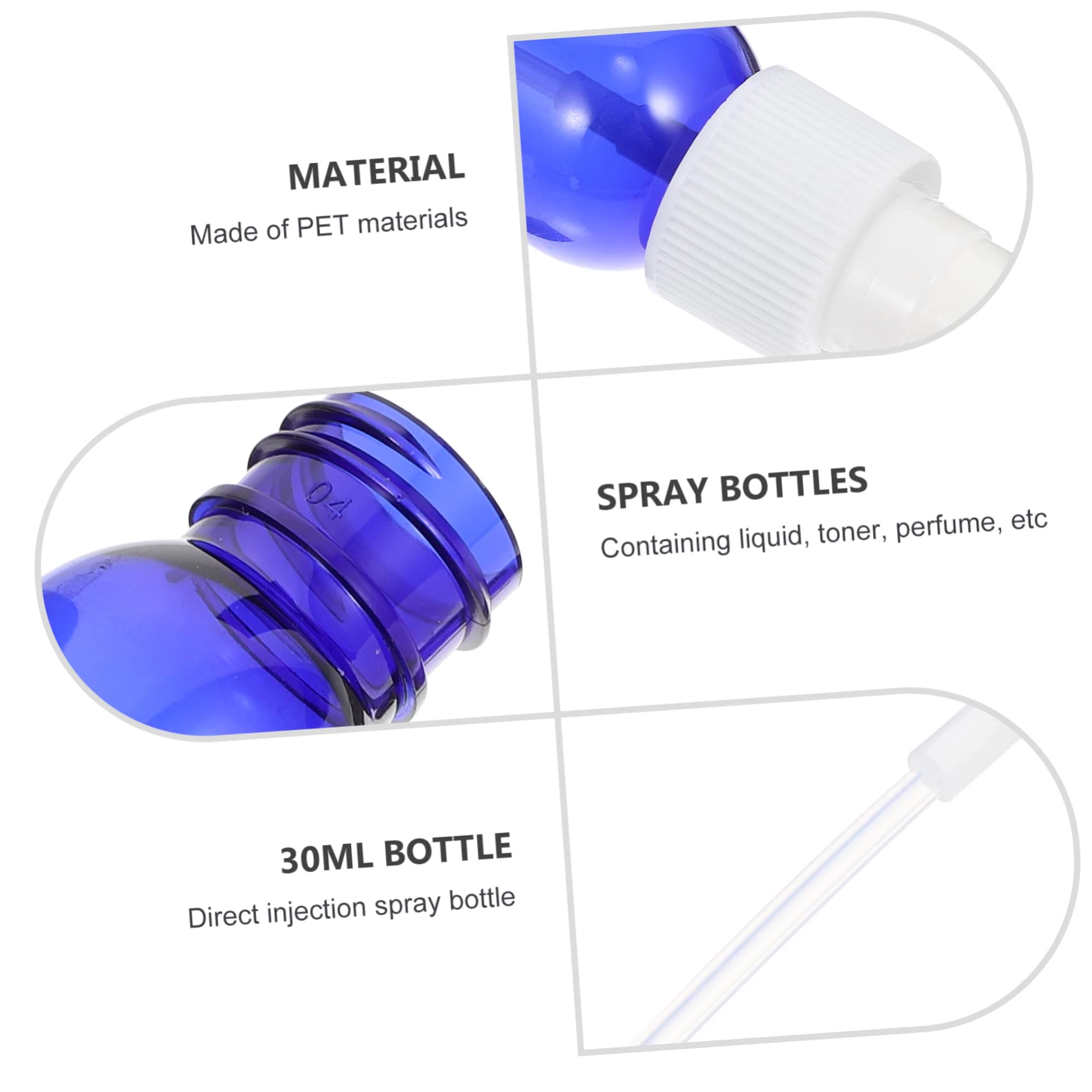 DOITOOL 24 Pack Empty Round Shoulder Spray Bottles with Nose Pump - Essential Oil Containers, Travel Size, Pet Care & Makeup Sprayers - Perfect for DIY, Home, Salon & On-the-Go Use