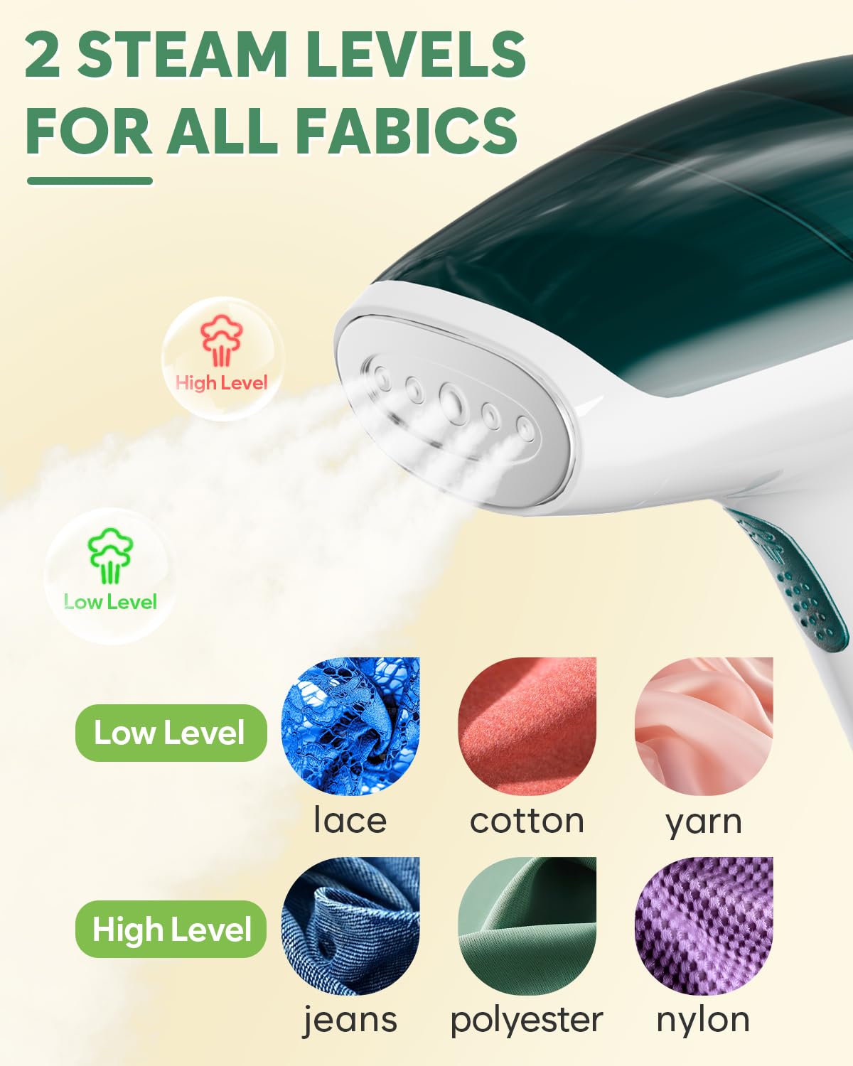CPWORLD Steamer for Clothes - Portable Mini Travel Garment Steamer with 20-Second Fast Heat-up | Strong Penetrating Steam | Handheld Steamer for Home, Office & Travel | Includes Water Cup & Storage Bag | Perfect for Wrinkles Removal, Suit Care & Hotel Use