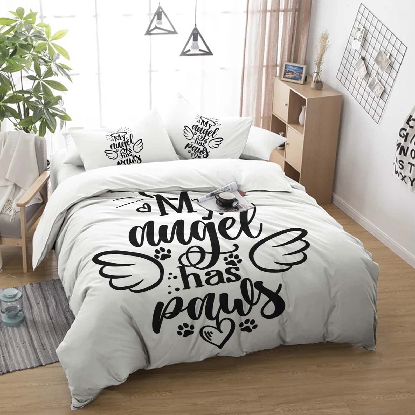 Premium White Duvet Cover Twin Size - 3 Piece Angel Wing Design Bedding Set with Pillowcases for Teen Girls | Soft & Breathable Comforter Cover for Kids Bedroom Decor, Dorm Essentials & Cozy Sleep