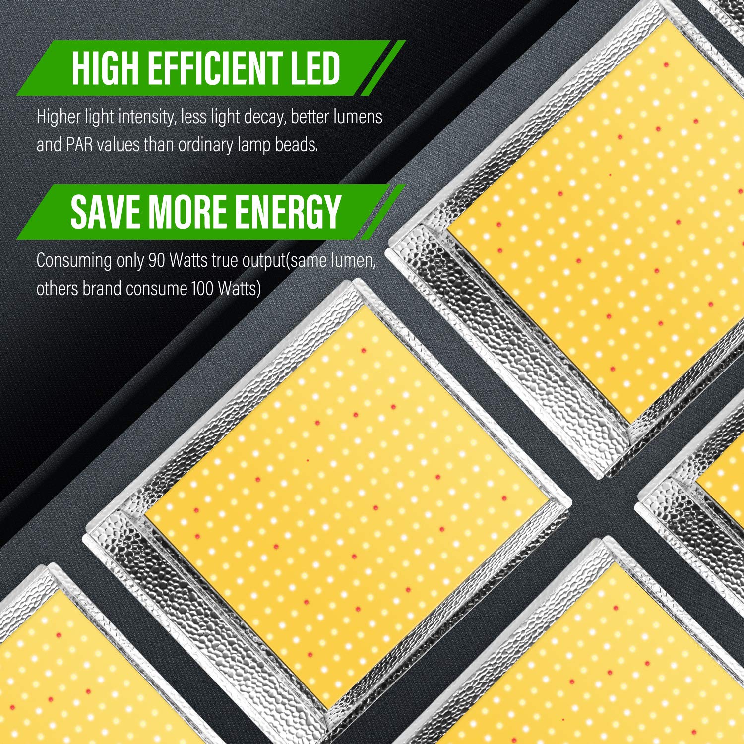 iPower 600W LED Grow Light Full Spectrum - Sunlike Plant Light for Hydroponic Indoor Plants, Seedlings, Veg & Bloom - Greenhouse Grow Lamp with 4x4ft Coverage (Silver) | Perfect for Indoor Gardening, Hydroponics Systems & Greenhouse Cultivation